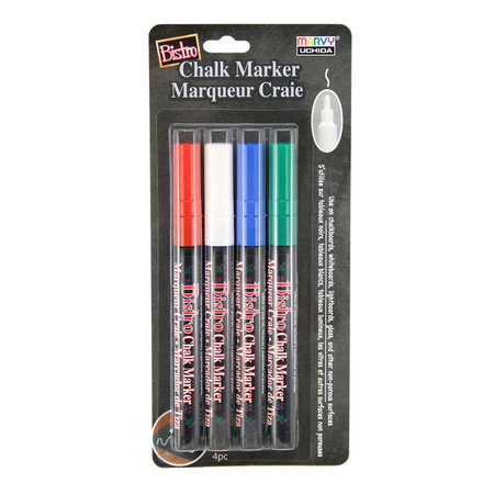 Marvy Uchida Bistro Chalk Markers, Chisel, Fine + Broad Tip, 13 Color Set UCHBCMKIT